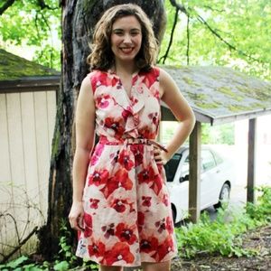 LOFT Outlet Floral Shirt Dress with Belted Waist